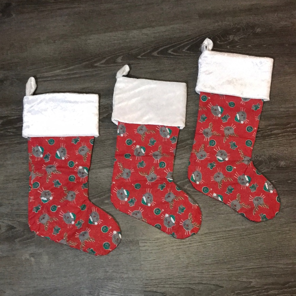 Cat-themed Christmas stocking